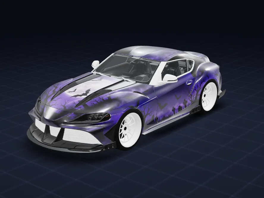 A haunted graveyard livery made with the Livery Studio AI