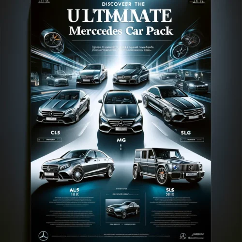 DALL·E 2024-06-26 15.37.49 – A modern A3-sized poster (297mm x 420mm or 11.7in x 16.5in) for a Mercedes Car Pack targeted at car buyers, to sell the packs on a virtual website. Th FiveM Mod GTA 5 Debadged Car