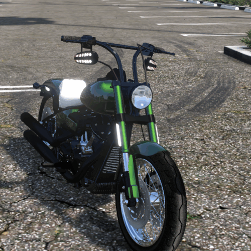 Green Bobber Motorcycle
