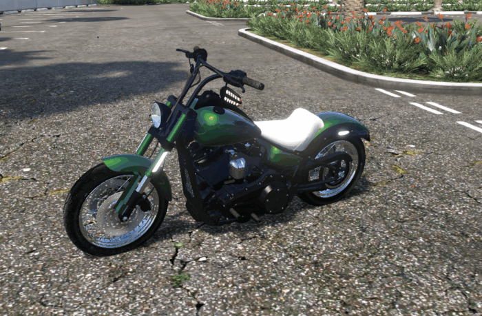 Green Bobber Motorcycle - Image 2