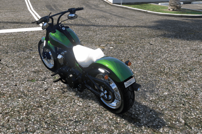 Green Bobber Motorcycle - Image 3