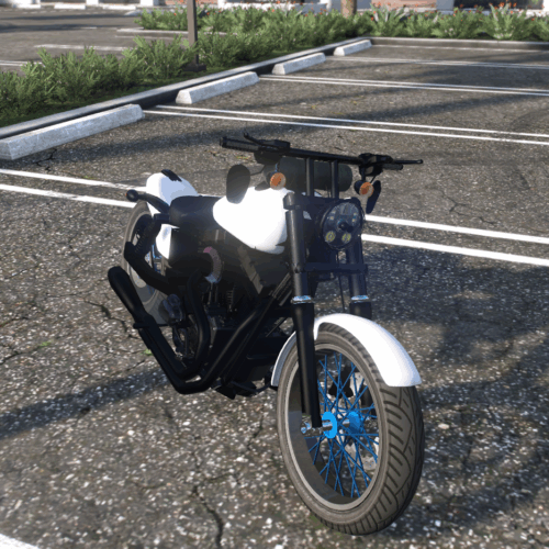Black & White Bobber Motorcycle