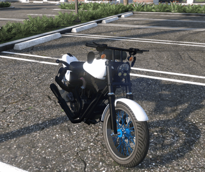 Black & White Bobber Motorcycle