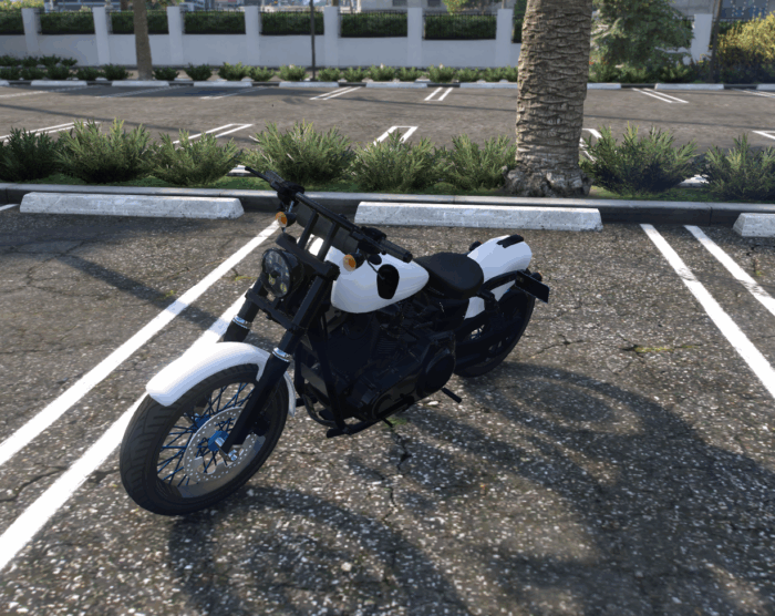 Black & White Bobber Motorcycle - Image 2