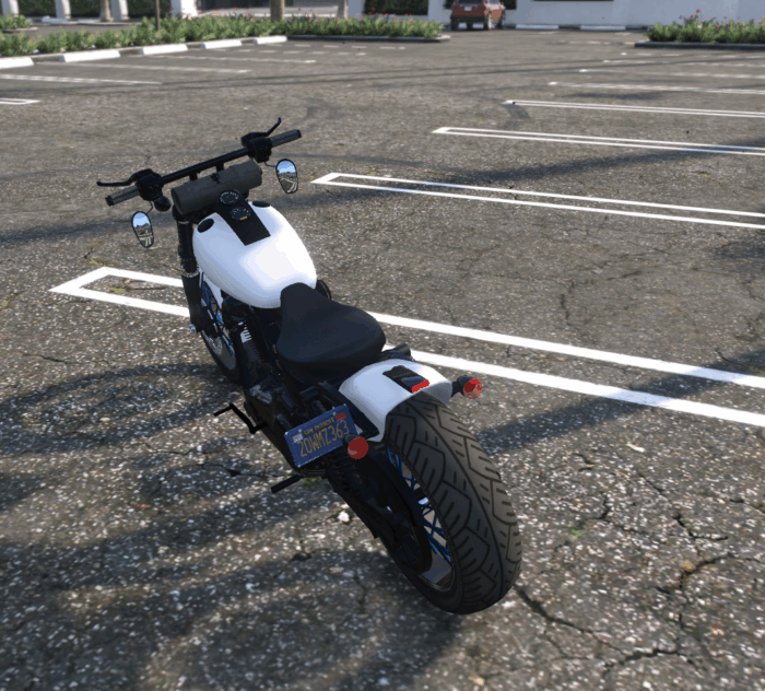 Black & White Bobber Motorcycle - Image 3