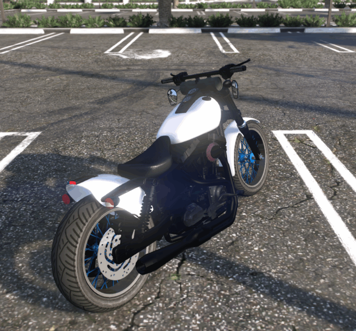Black & White Bobber Motorcycle - Image 4