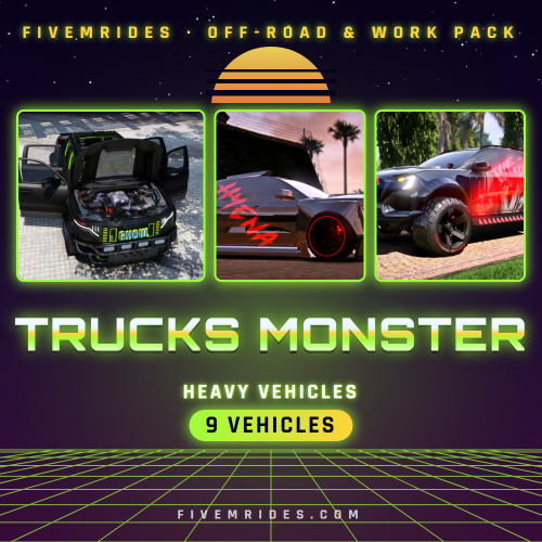 Trucks Monster Pack (9 Heavy Vehicles)
