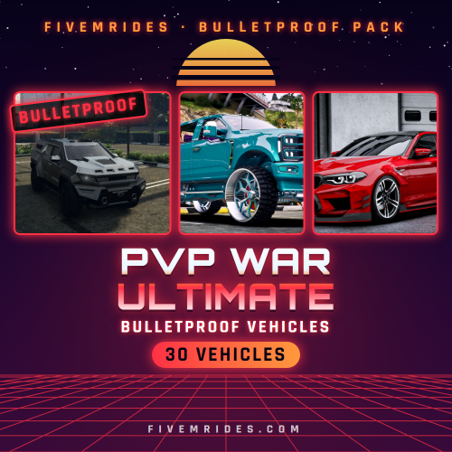 PvP War Pack Ultimate (30 Bulletproof Vehicles)