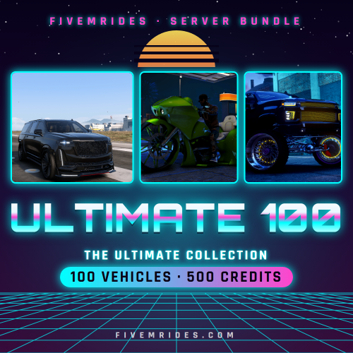 FiveMRides Ultimate 100 Vehicles + 500 Credits Bundle