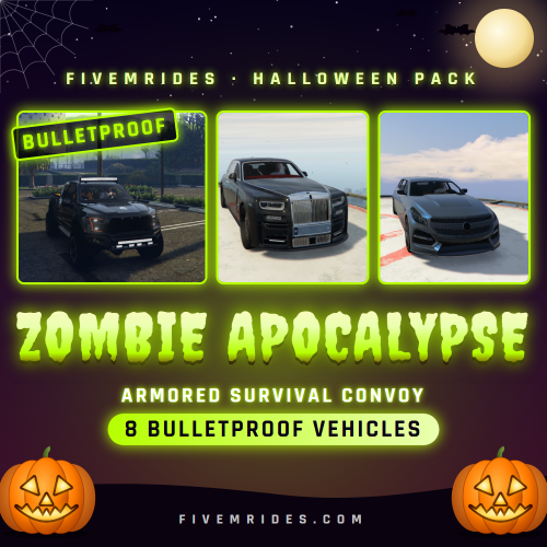 Zombie Apocalypse Pack (8 Bulletproof Vehicles) - FiveMRides pack cover