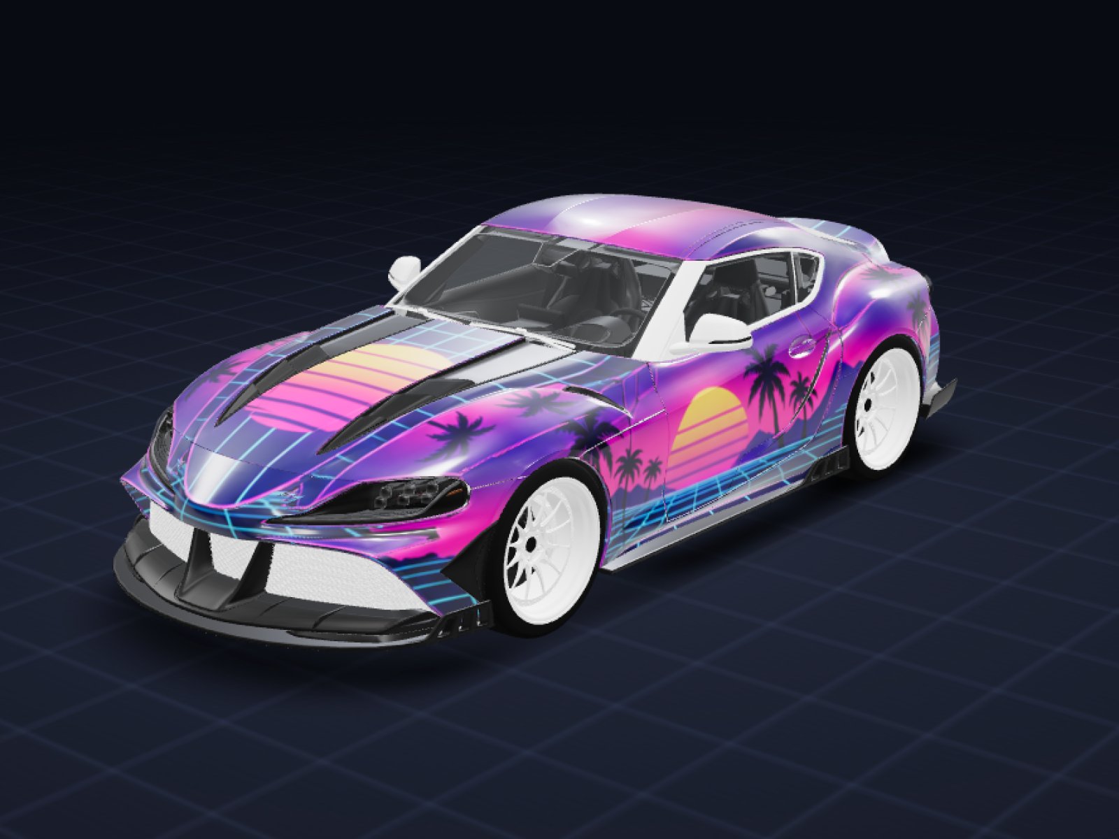 Synthwave Sunset livery on the a90keyvany