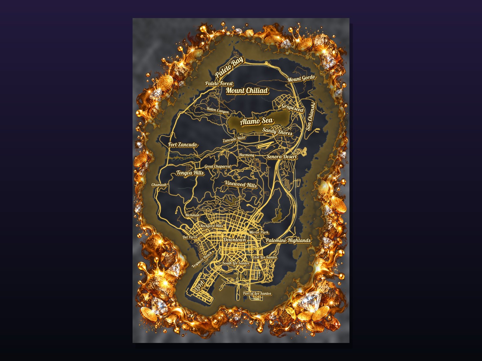 Gold Rush custom FiveM pause map, Other style