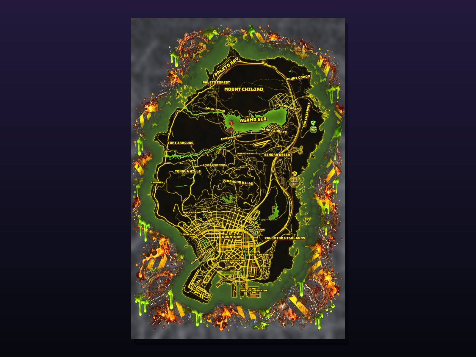 Toxic Waste custom FiveM pause map, Toxic style
