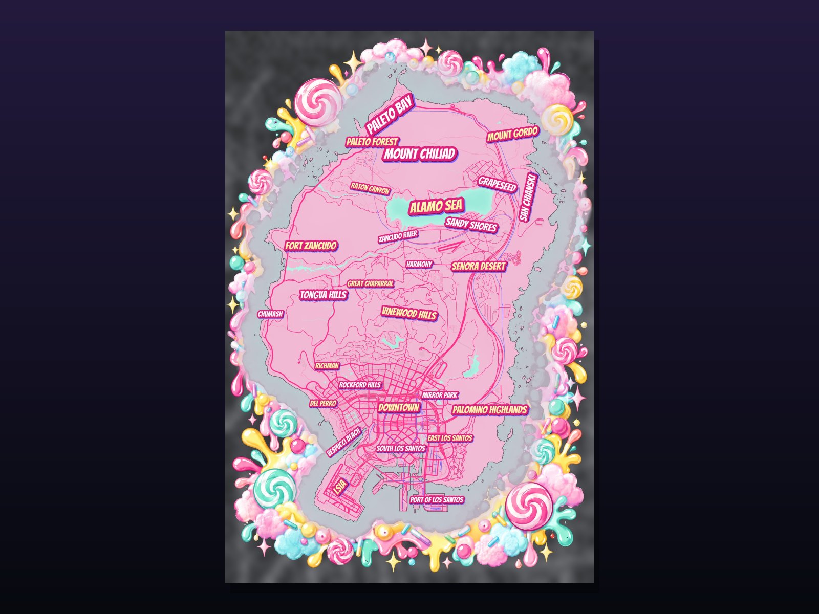 Candy Pop custom FiveM pause map, Other style