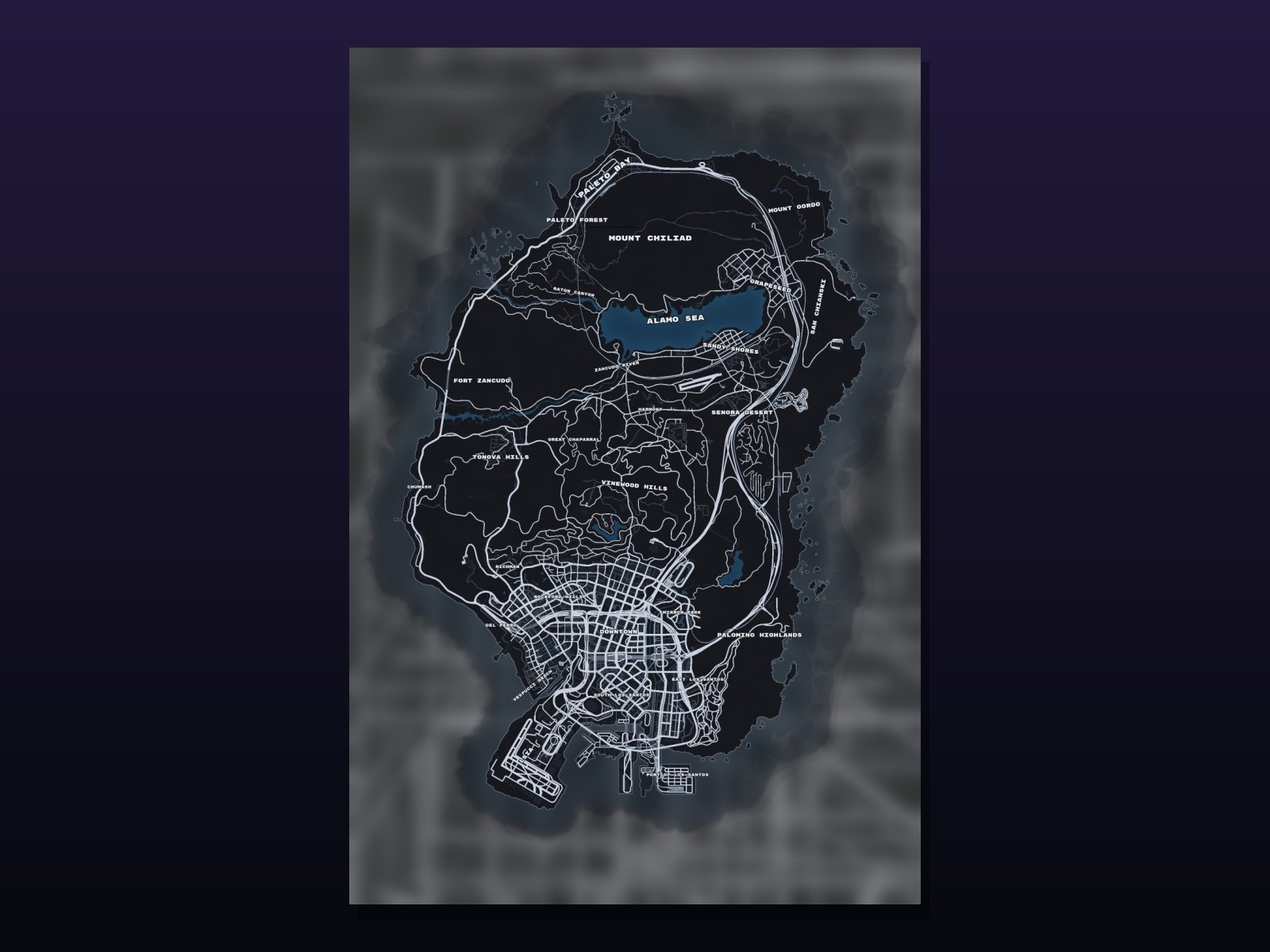 Clean Dark custom FiveM pause map, Dark style