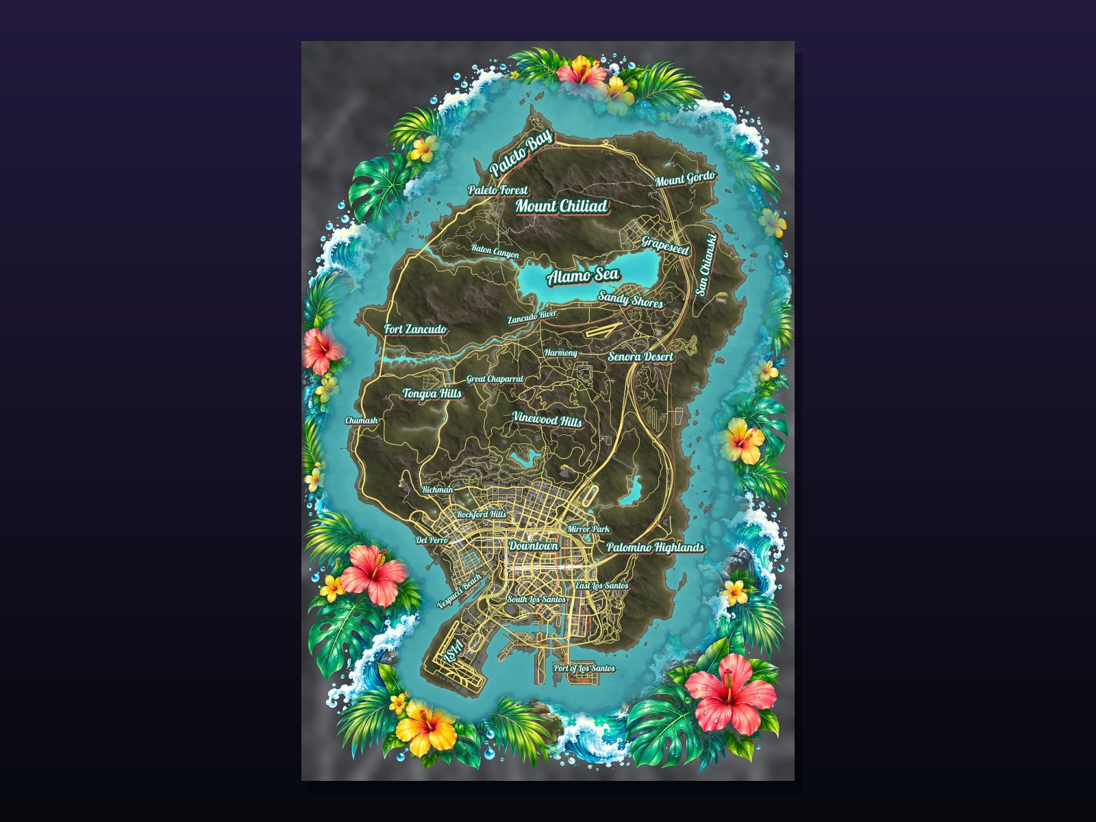 Tropical custom FiveM pause map, Nature style