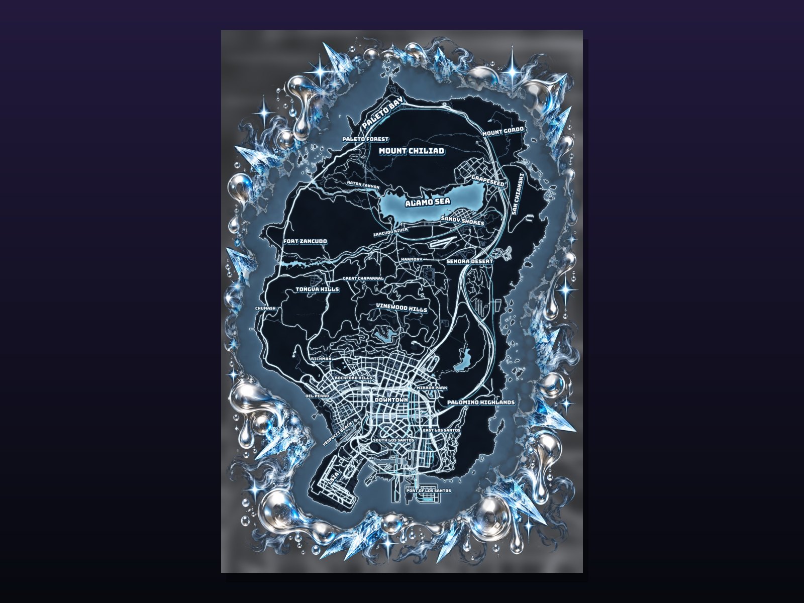 Ice Chrome custom FiveM pause map, Ice style