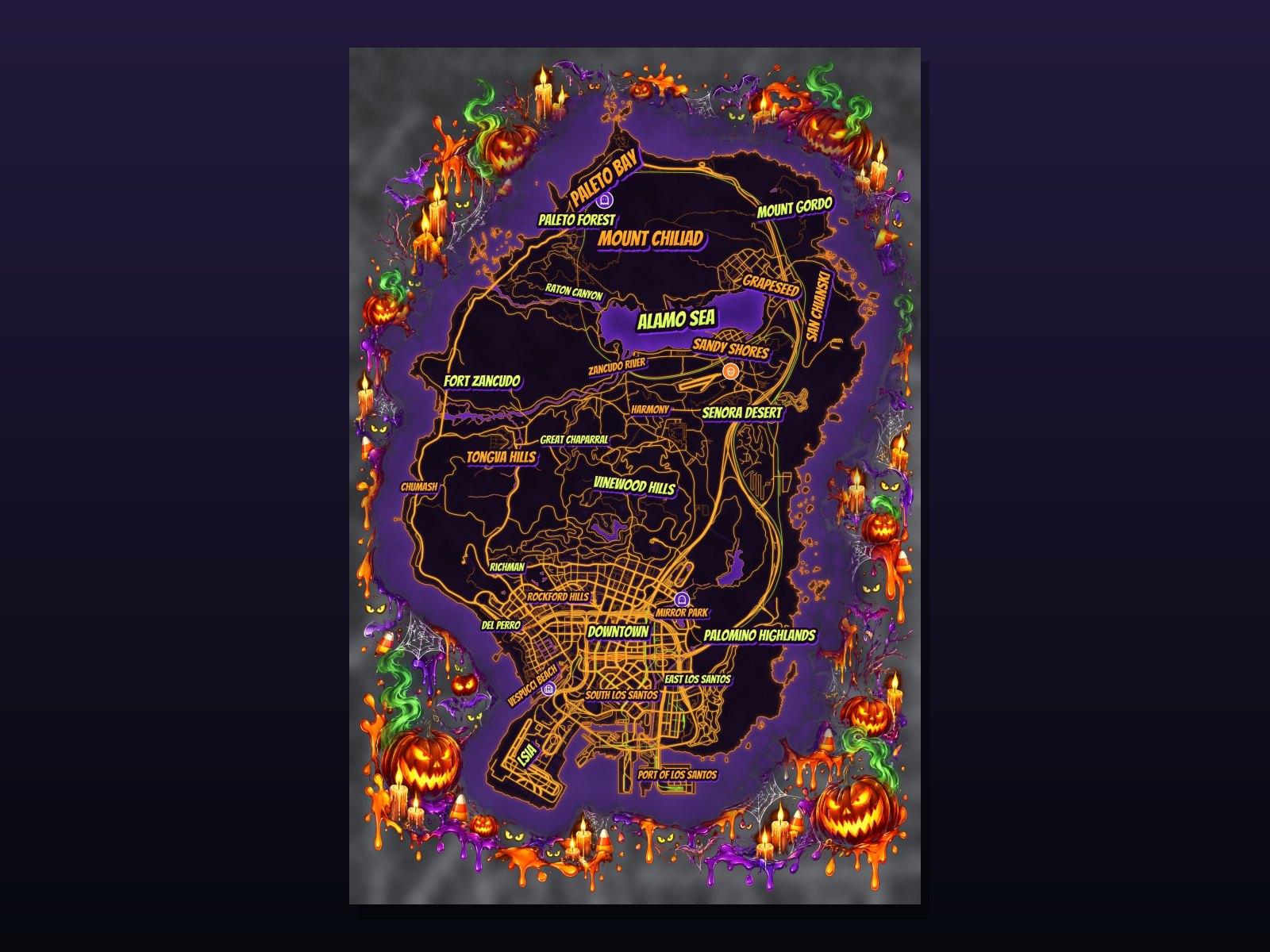 Halloween custom FiveM pause map, Dark style