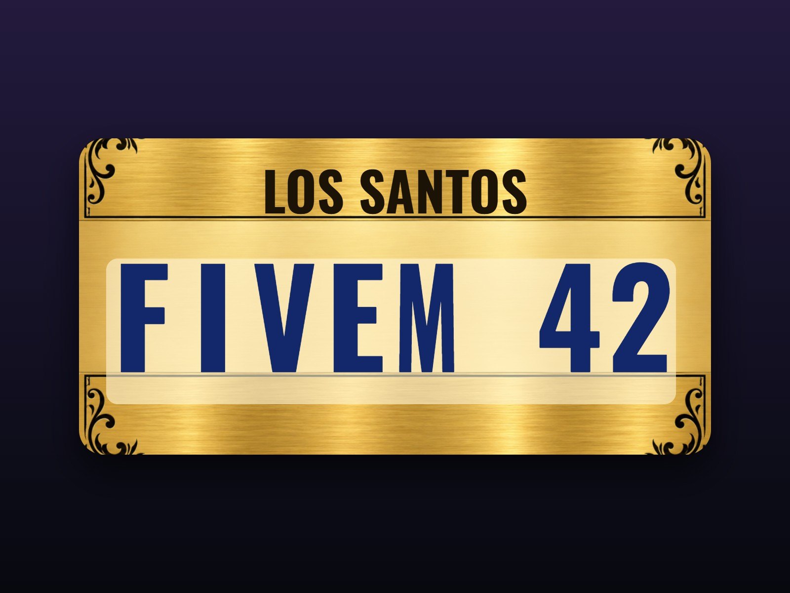 Gold Luxury custom licence plate, Luxury style