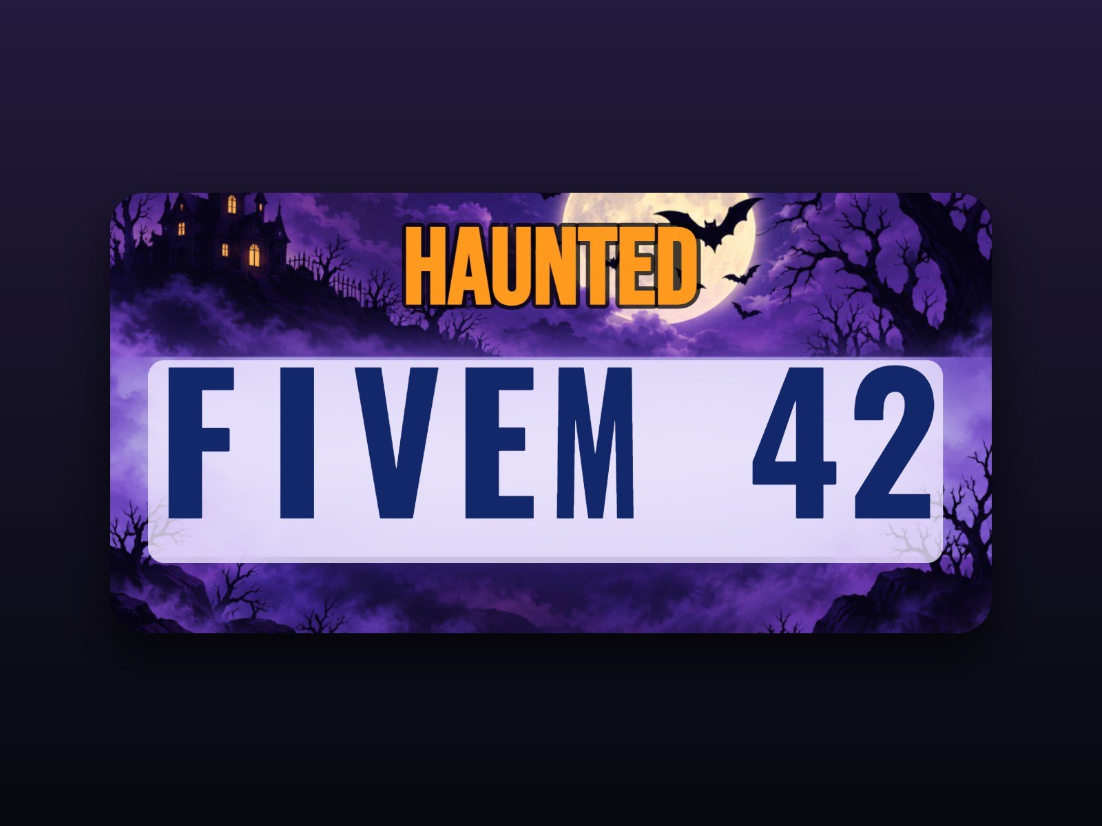 Haunted Night custom licence plate, Halloween style